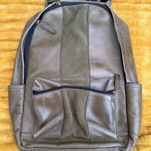 Fossil dark green large leather backpack